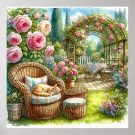 Póster Paisaje 2 de la retirada de los jardines