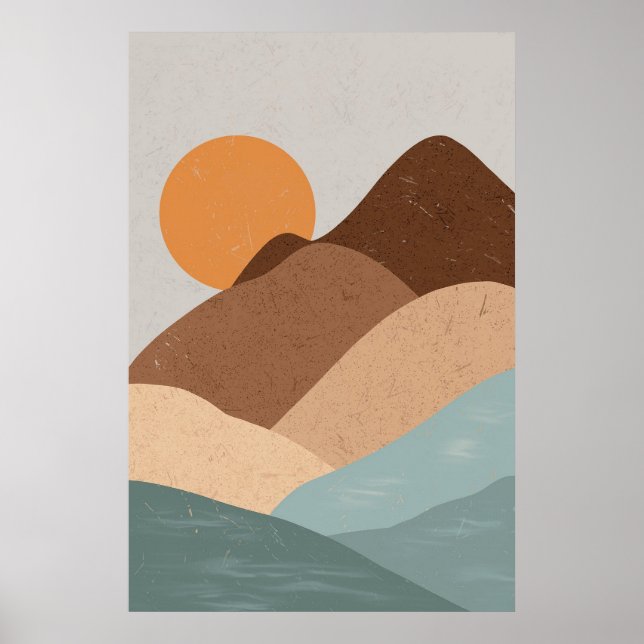 Póster Paisaje 2 Sencillo Boho Dibuja la Estética de la M (Frente)