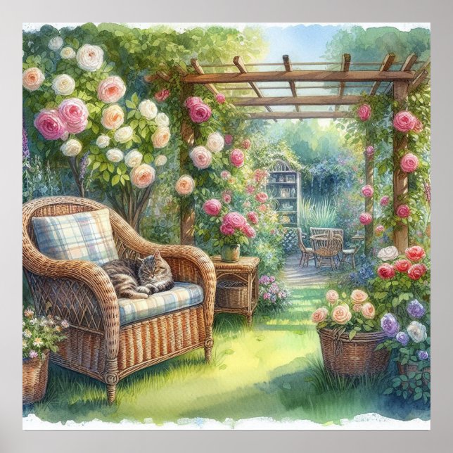 Póster Paisaje 3 de la retirada de los jardines (Frente)