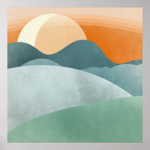 Póster Paisaje 3 Simple Boho Dibuja Boho Moda Aesthet
