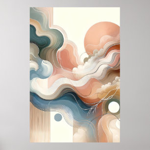 Póster Paisaje abstracto contemporáneo