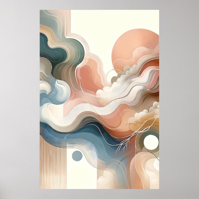 Póster Paisaje abstracto contemporáneo (Frente)