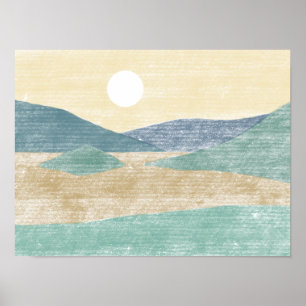 Póster Paisaje abstracto de mano