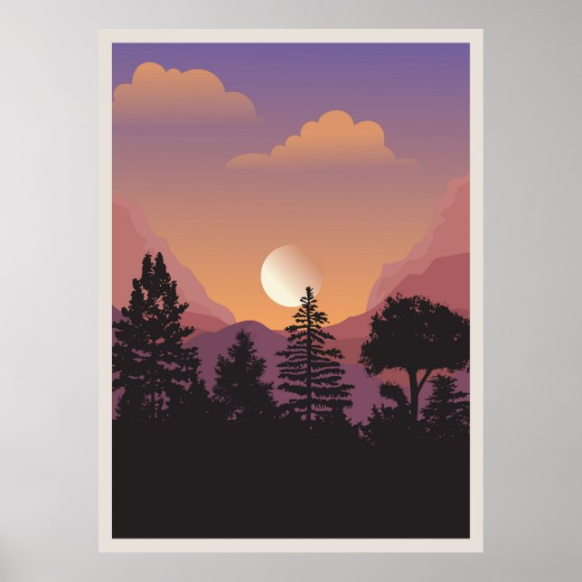 Póster Paisaje abstracto de montaña (Frente)