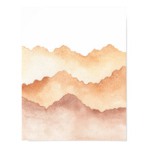 Paisaje abstracto de montaña en acuarela en tierra