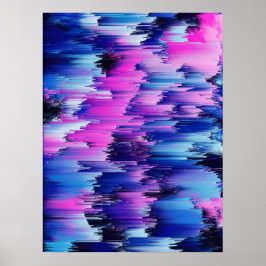 Póster Paisaje abstracto de puesta de sol con fallas