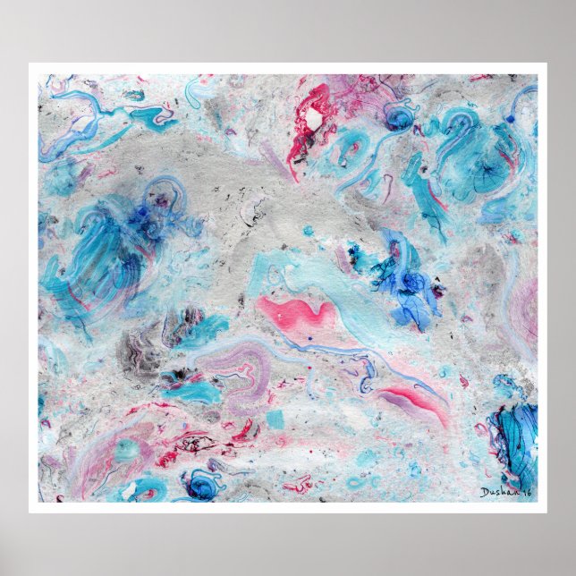 Póster Paisaje Abstracto Moderno Y Colorido. (Frente)