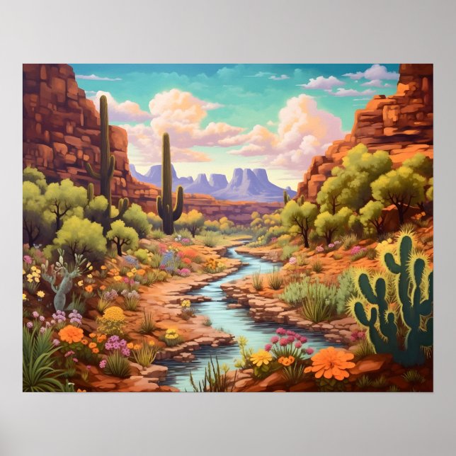 Póster Paisaje acuático de Desert Wonderland Arizona (Frente)