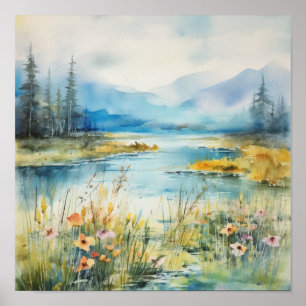 Póster Paisaje acuático III