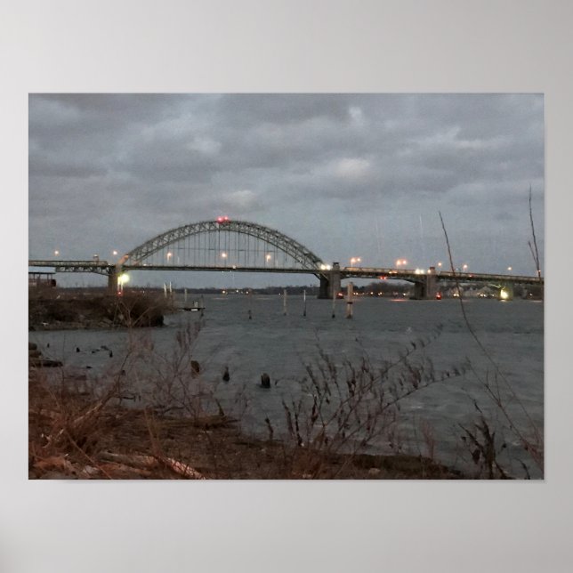 Póster Paisaje acuático puente (Frente)