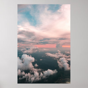 Póster Paisaje aéreo en verano de nubes de sol