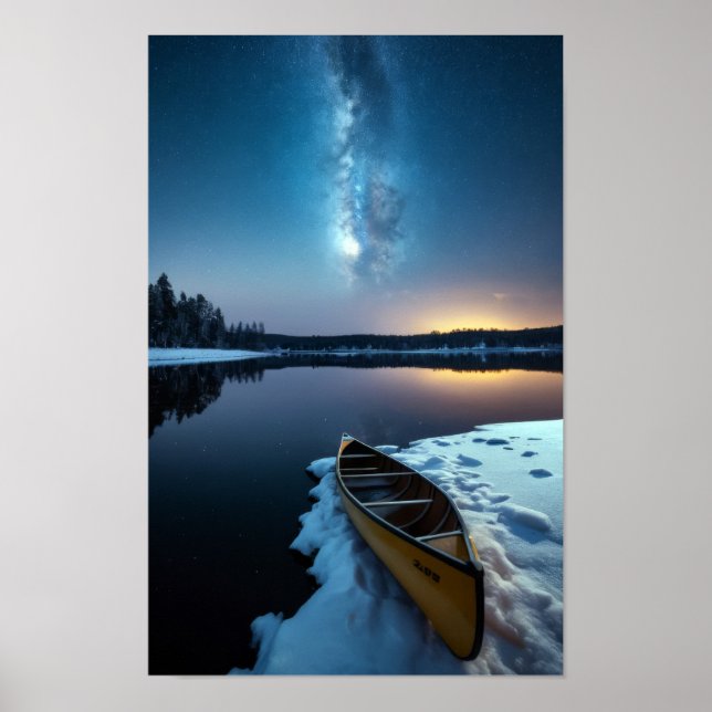 Póster Paisaje al aire libre del lago Tranquilo Relax (Frente)