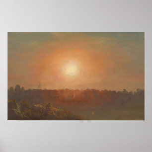 Póster Paisaje al atardecer (1860-70) Frederic Edwin