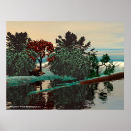 Póster PAISAJE ALIEN /LAGOON EN HYPERION Sci_Fi