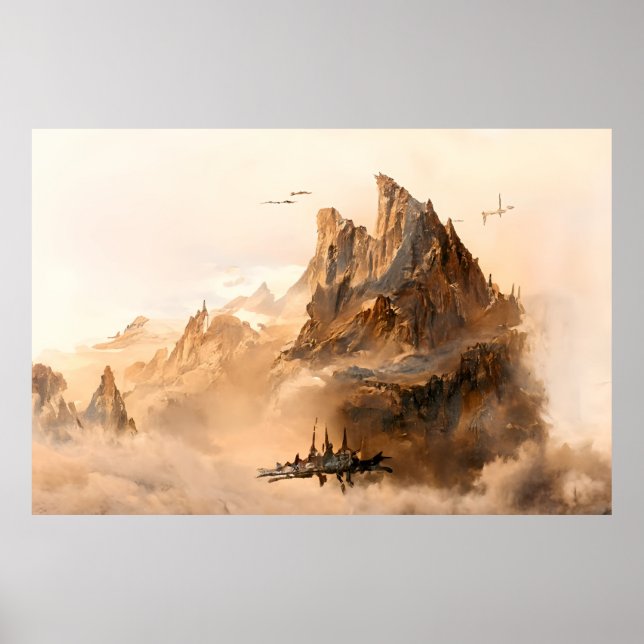 Póster Paisaje alienígena en el espacio ultraterrestre |  (Frente)