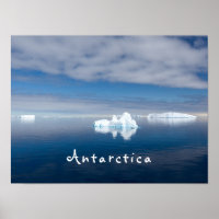 Paisaje antártico foto flotante de hielo con texto