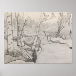 Póster Paisaje (Árboles, estanques y aire fresco)