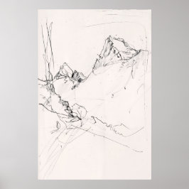 Póster Paisaje artístico de montaña -