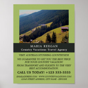 Póster Paisaje austriaco, publicidad de agencia de viajes