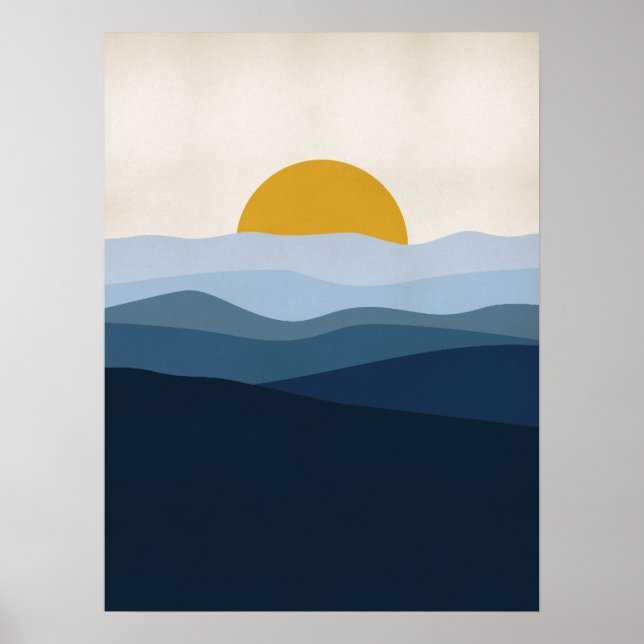 Póster Paisaje azul (Frente)