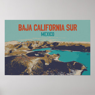 Póster Paisaje Baja California Sur, postal de México