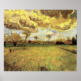 Póster Paisaje bajo cielo tormentoso por Vincent van Gogh