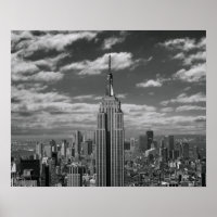 Paisaje blanco y negro de la ciudad de Nueva York