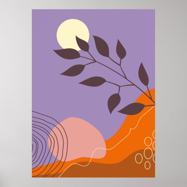 Póster Paisaje botánico de Boho (Frente)