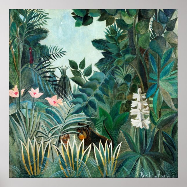 Póster Paisaje botánico de Henri Rousseau Virgin Forest (Frente)
