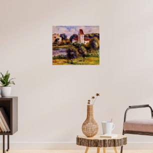 Póster Paisaje bretón Iglesia y huerto