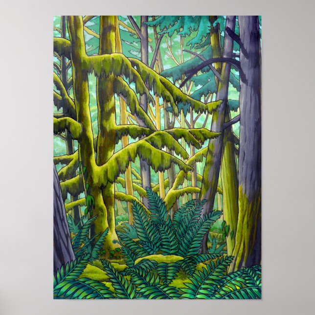 Póster Paisaje canadiense pintado Poster por Kim Hunter (Frente)