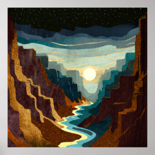 Póster Paisaje Canyon Sunset