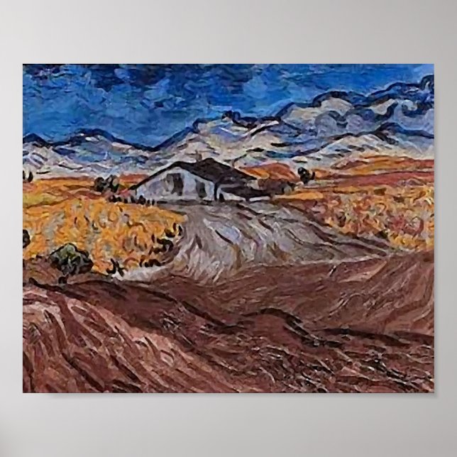 Póster Paisaje Cerca Del Bella Artes Saint-Rémy Van Gogh (Frente)