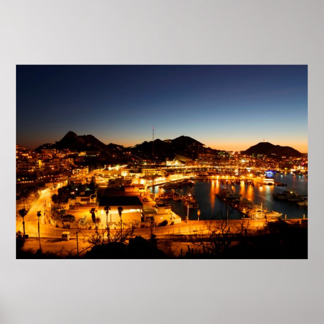 Póster Paisaje Ciudadano Cabo San Lucas En Sunset, México (Frente)