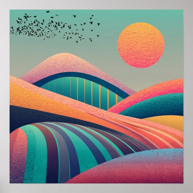 Póster Paisaje Colinas Caleidoscopio (Frente)