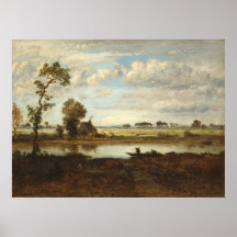 Paisaje con Boatman, Bella Artes de Théodore Rouss