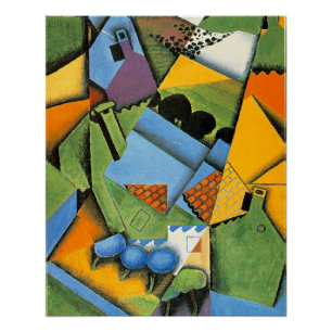 Póster Paisaje con casas en Ceret