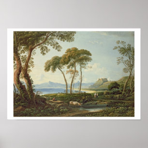 Póster Paisaje con el Castillo de Harlech