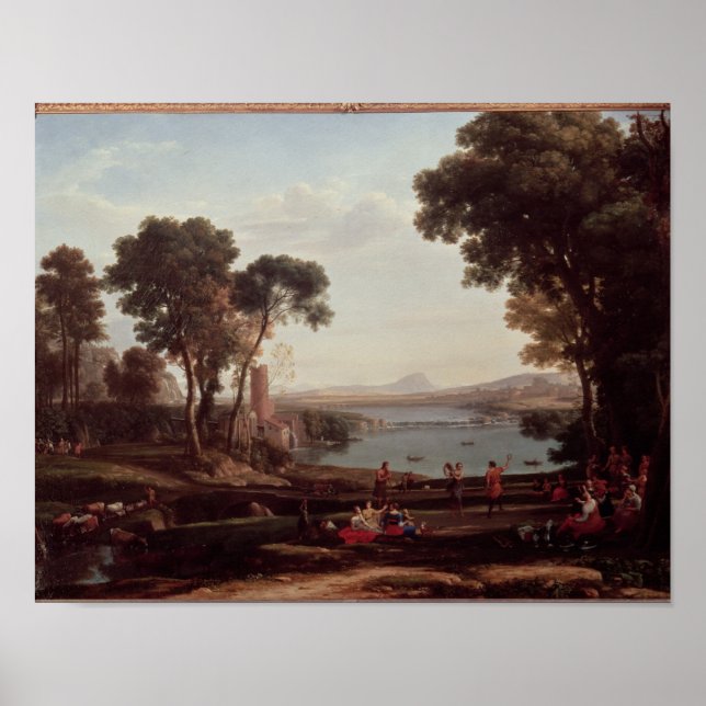 Póster Paisaje con el matrimonio de Isaac (Frente)