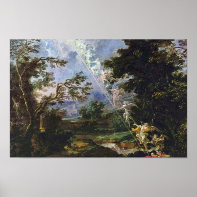 Póster "Paisaje Con El Sueño De Jacob", (Frente)