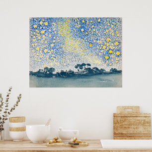 Póster Paisaje con estrellas - Elegancia Retro