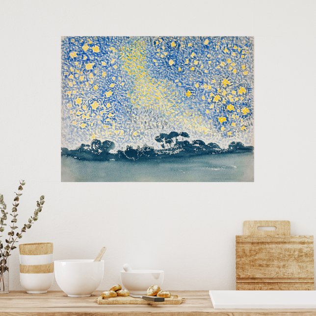 Póster Paisaje con estrellas - Elegancia Retro (Cocina)
