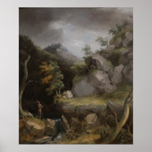 Póster Paisaje con indio — Thomas Cole (Imprimir).