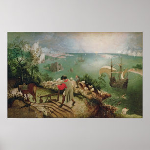 Póster Paisaje con la caída de Icarus, c.1555