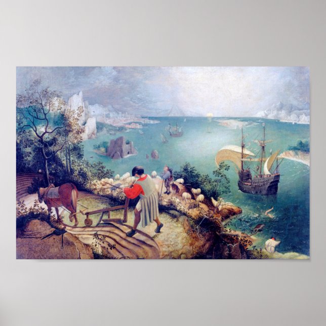 Póster Paisaje con la caída de Icarus, Pieter Bruegel (Frente)