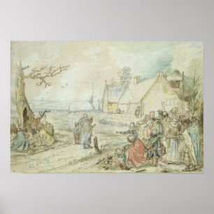 Póster Paisaje con los adivinos gitanos