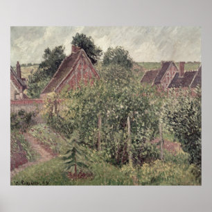 Póster Paisaje con los tejados de la cabaña, 1899