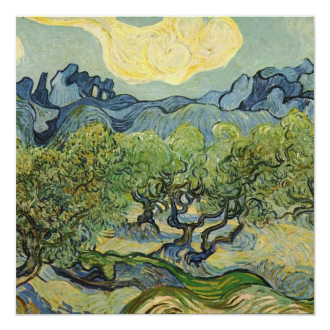 Póster Paisaje con Olive Vincent Willem van Gogh Post (Anverso)