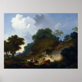 Póster Paisaje con pastores por Fragonard