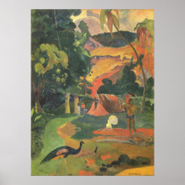Póster Paisaje con pavos reales por Paul Gauguin